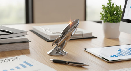 Modern Corporate Business Interior and Technology Environment.
