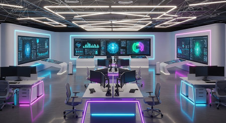 Modern Corporate Business Interior and Technology Environment.の写真素材