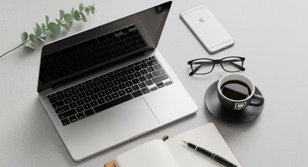 Modern Corporate Business Interior and Technology Environment.