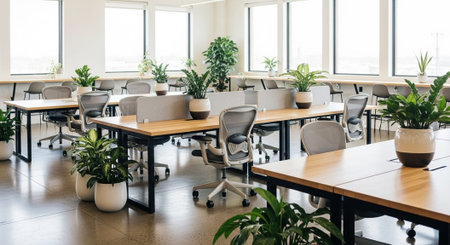 Modern Corporate Business Interior and Technology Environment.の写真素材