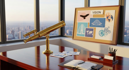 Modern Corporate Business Interior and Technology Environment.