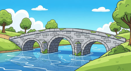 Cute Animal Cartoon Nature Scene.
