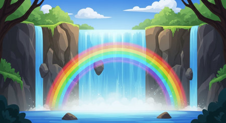 Cute Animal Cartoon Nature Scene.の写真素材