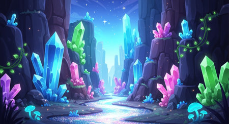 Cute Animal Cartoon Nature Scene.
