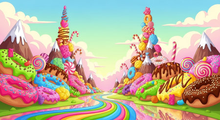 Cute Animal Cartoon Nature Scene.の写真素材