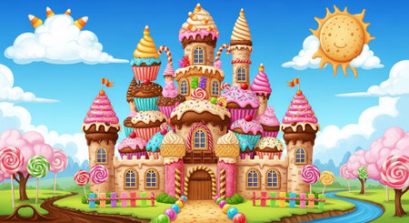 Cute Animal Cartoon Nature Scene.の写真素材