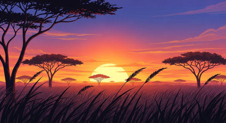 Cute Animal Cartoon Nature Scene.の写真素材