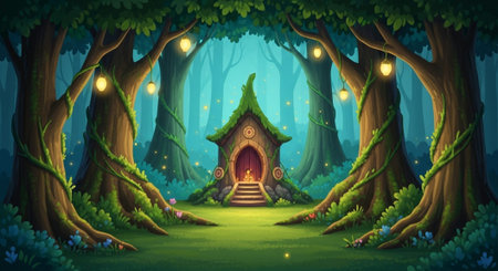 Cute Animal Cartoon Nature Scene.の写真素材