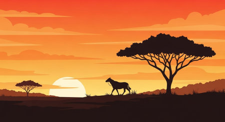 Cute Animal Cartoon Nature Scene.の写真素材