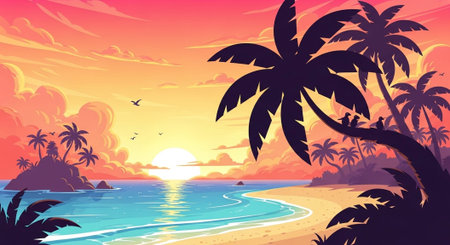 Cute Animal Cartoon Nature Scene.の写真素材