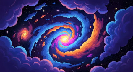 Cute Animal Cartoon Nature Scene.の写真素材