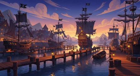 Cute Animal Cartoon Nature Scene.の写真素材