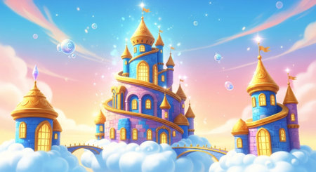 Cute Animal Cartoon Nature Scene.の写真素材