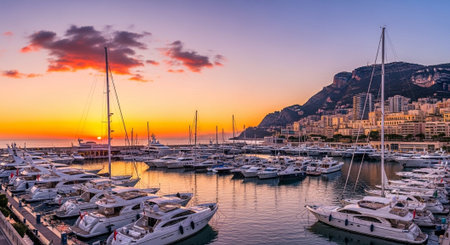 Luxury award ceremony stage background with golden spotlights, red carpet, crown, podium and elegant theater lighting.の写真素材