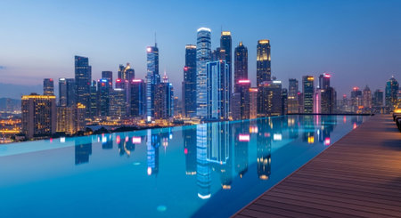 Luxury award ceremony stage background with golden spotlights, red carpet, crown, podium and elegant theater lighting.の写真素材