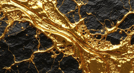 Luxury award ceremony stage background with golden spotlights, red carpet, crown, podium and elegant theater lighting.の写真素材