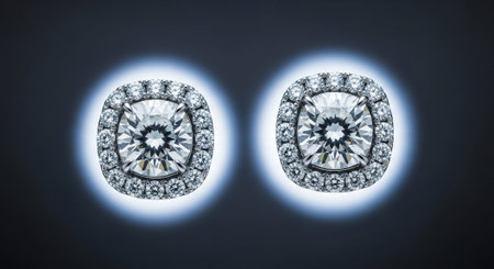 Luxury award ceremony stage background with golden spotlights, red carpet, crown, podium and elegant theater lighting.の写真素材