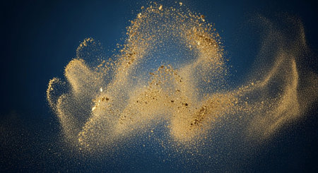 Luxury award ceremony stage background with golden spotlights, red carpet, crown, podium and elegant theater lighting.の写真素材