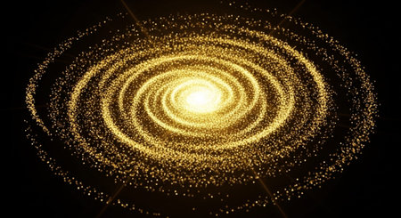 Luxury award ceremony stage background with golden spotlights, red carpet, crown, podium and elegant theater lighting.の写真素材