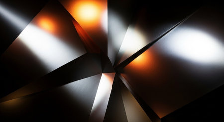 Luxury award ceremony stage background with golden spotlights, red carpet, crown, podium and elegant theater lighting.の写真素材