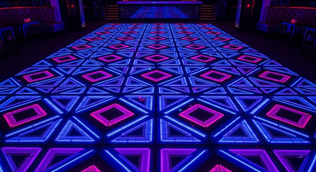 Luxury award ceremony stage background with golden spotlights, red carpet, crown, podium and elegant...
