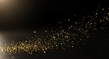 Luxury award ceremony stage background with golden spotlights, red carpet, crown, podium and elegant...