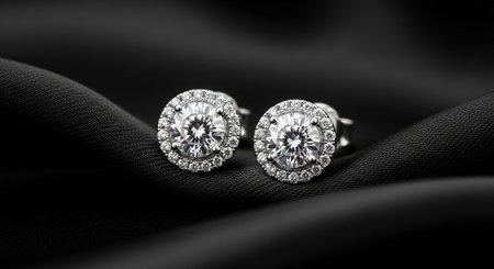 Luxury award ceremony stage background with golden spotlights, red carpet, crown, podium and elegant theater lighting.の写真素材