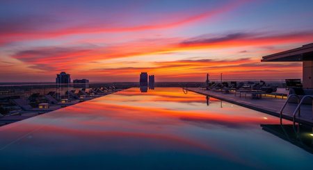 Luxury award ceremony stage background with golden spotlights, red carpet, crown, podium and elegant theater lighting.の写真素材