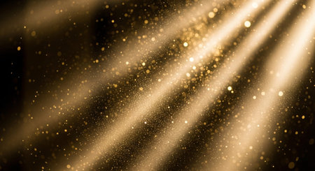 Luxury award ceremony stage background with golden spotlights, red carpet, crown, podium and elegant...
