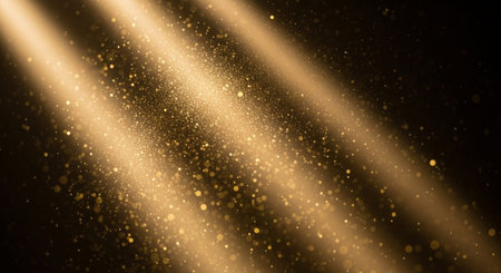 Luxury award ceremony stage background with golden spotlights, red carpet, crown, podium and elegant...