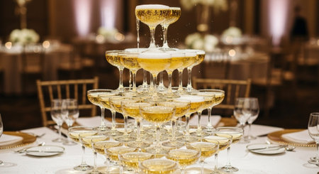 Luxury award ceremony stage background with golden spotlights, red carpet, crown, podium and elegant theater lighting.の写真素材