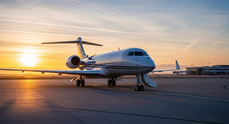 Luxury award ceremony stage background with golden spotlights, red carpet, crown, podium and elegant theater lighting.の写真素材