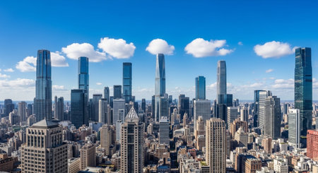 Futuristic Smart City Skyline with Neon Lights and Advanced Transportation Technology.