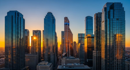 Futuristic Smart City Skyline with Neon Lights and Advanced Transportation Technology.