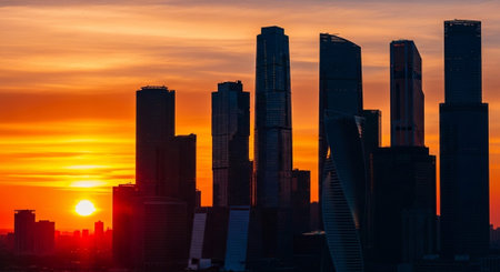 Futuristic Smart City Skyline with Neon Lights and Advanced Transportation Technology.