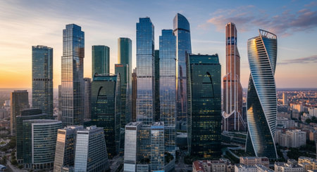 Futuristic Smart City Skyline with Neon Lights and Advanced Transportation Technology.