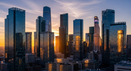Futuristic Smart City Skyline with Neon Lights and Advanced Transportation Technology.