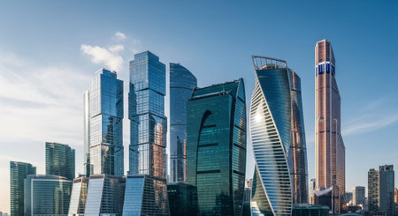 Futuristic Smart City Skyline with Neon Lights and Advanced Transportation Technology.