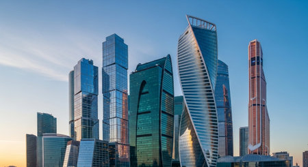 Futuristic Smart City Skyline with Neon Lights and Advanced Transportation Technology.