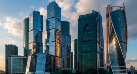 Futuristic Smart City Skyline with Neon Lights and Advanced Transportation Technology.