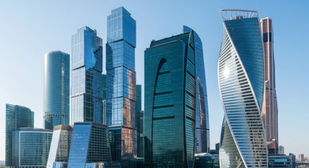 Futuristic Smart City Skyline with Neon Lights and Advanced Transportation Technology.