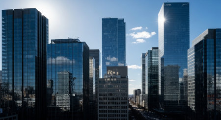 Futuristic Smart City Skyline with Neon Lights and Advanced Transportation Technology.