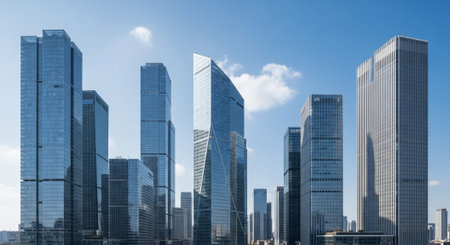 Futuristic Smart City Skyline with Neon Lights and Advanced Transportation Technology.