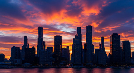 Futuristic Smart City Skyline with Neon Lights and Advanced Transportation Technology.