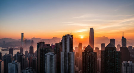 Futuristic Smart City Skyline with Neon Lights and Advanced Transportation Technology.