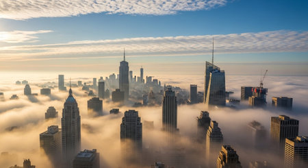 Futuristic Smart City Skyline with Neon Lights and Advanced Transportation Technology.の写真素材