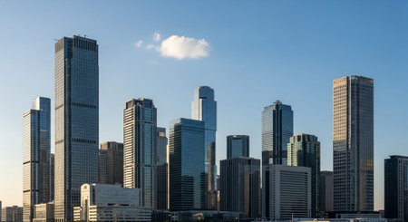 Futuristic Smart City Skyline with Neon Lights and Advanced Transportation Technology.
