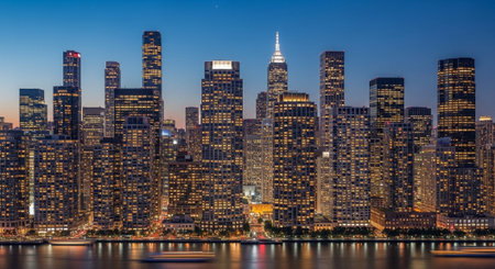 Futuristic Smart City Skyline with Neon Lights and Advanced Transportation Technology.