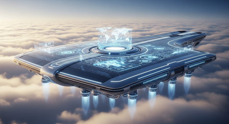 Futuristic Digital Technology Network and Artificial Intelligence Data Communication Background.