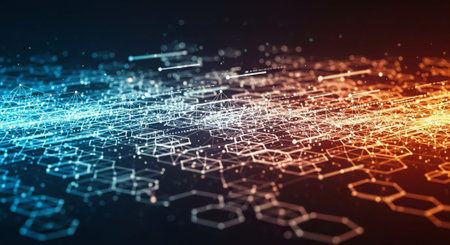 Futuristic Digital Technology Network and Artificial Intelligence Data Communication Background.